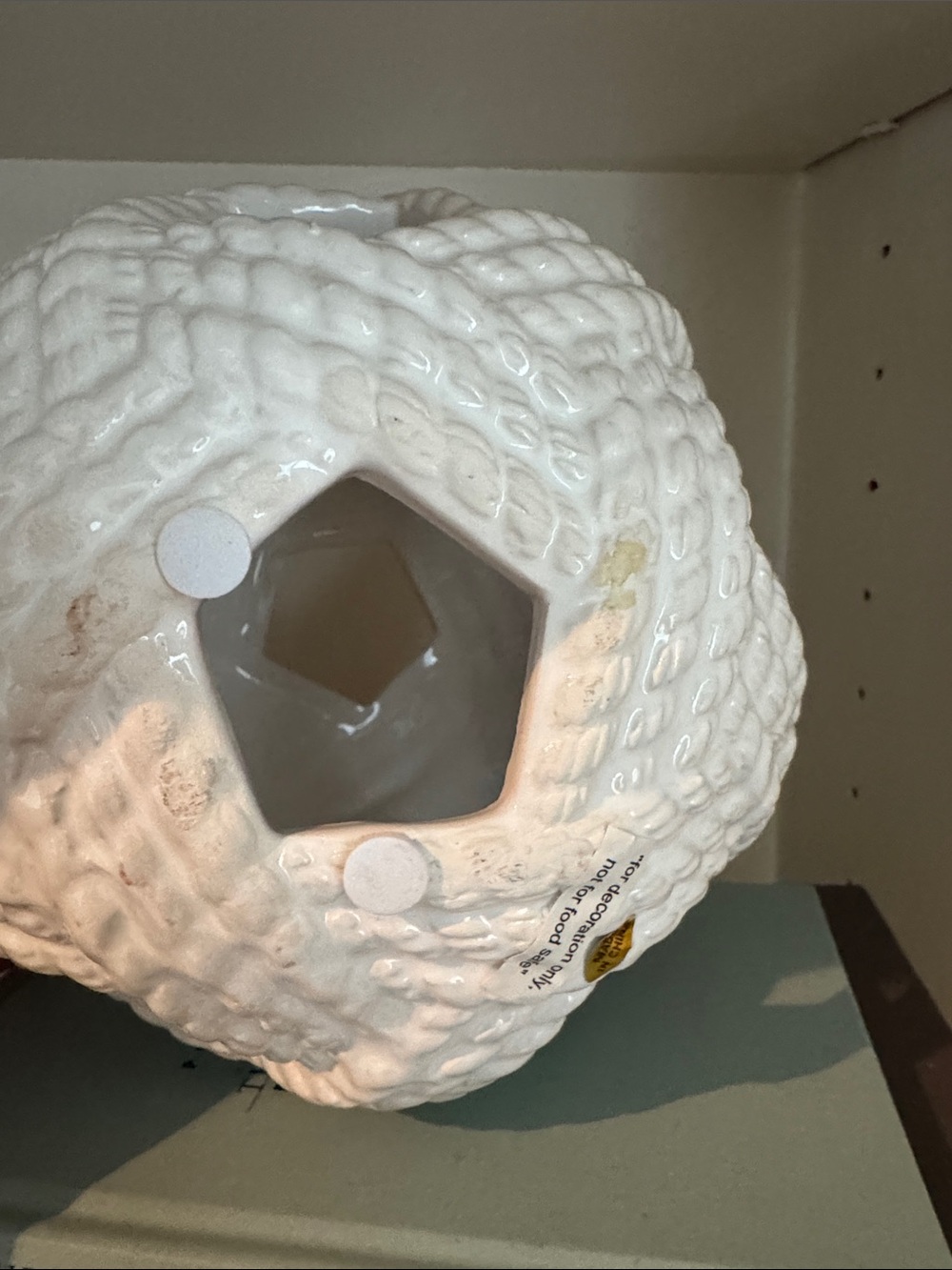 White Ceramic Rope Orb Accent - Picture 2 of 4